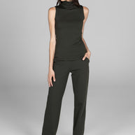 KiraGrace NINA STRAIGHT LEG PANT: LODEN GREEN