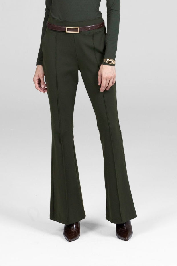 KiraGrace VICTORIA HIGH WAIST FLARE PANT: LODEN
