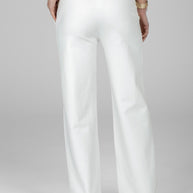 KiraGrace HIGH WAIST WIDE LEG PANT: IVORY PONTE