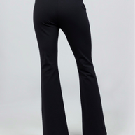 KiraGrace VICTORIA HIGH WAIST FLARE PANT: BLACK PONTE