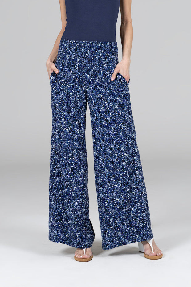 KiraGrace PORTOFINO TRAVEL PANT: BLUE VINES