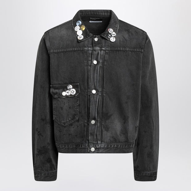 Enfants Riches Déprimés Type VII Pin Assemblage Jacket In Grey Denim