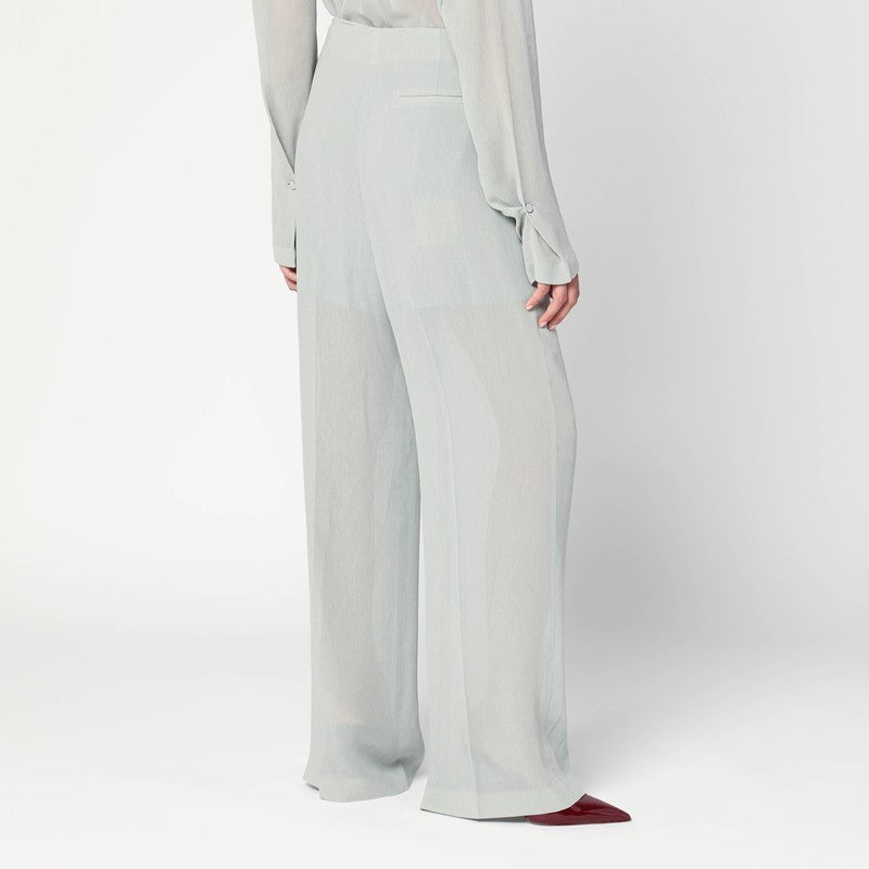 Alberta Ferretti Palazzo Pants In Ice Color Crêpe