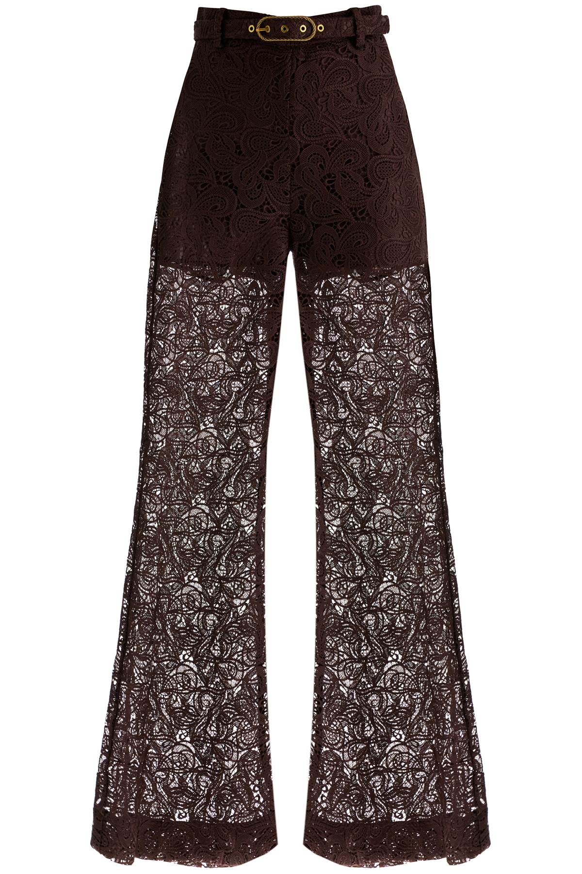 Zimmermann Belted Guipure Lace Pants