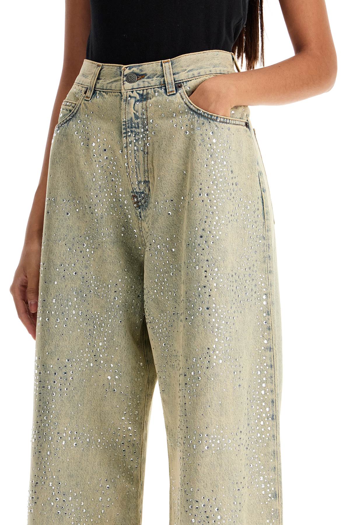 Giuseppe Di Morabito Wide Leg Jeans With Rhinestones