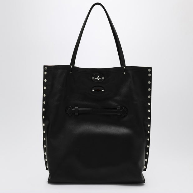 Zanellato Medium Tote Bag A'' Spasso Black In Leather