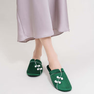 Ulivary Qipao Collar Buckle Asian Style Slippers