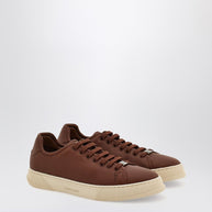Ferragamo Brown Leather Sneakers