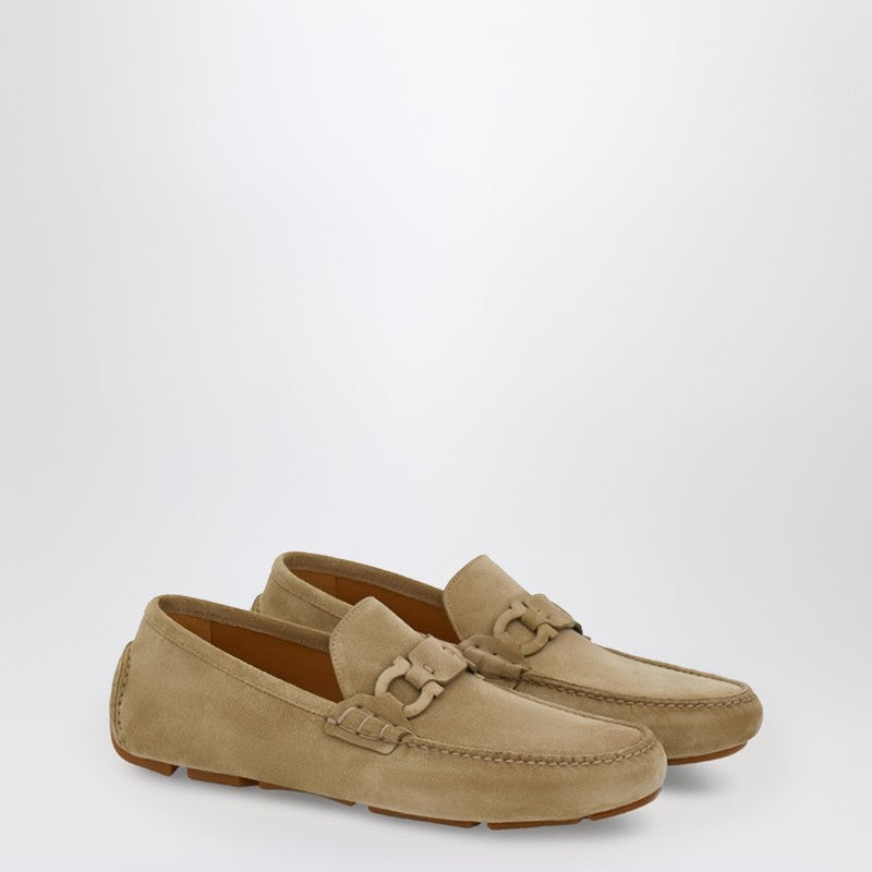 Ferragamo Safari-colored Gancini Driver Loafer