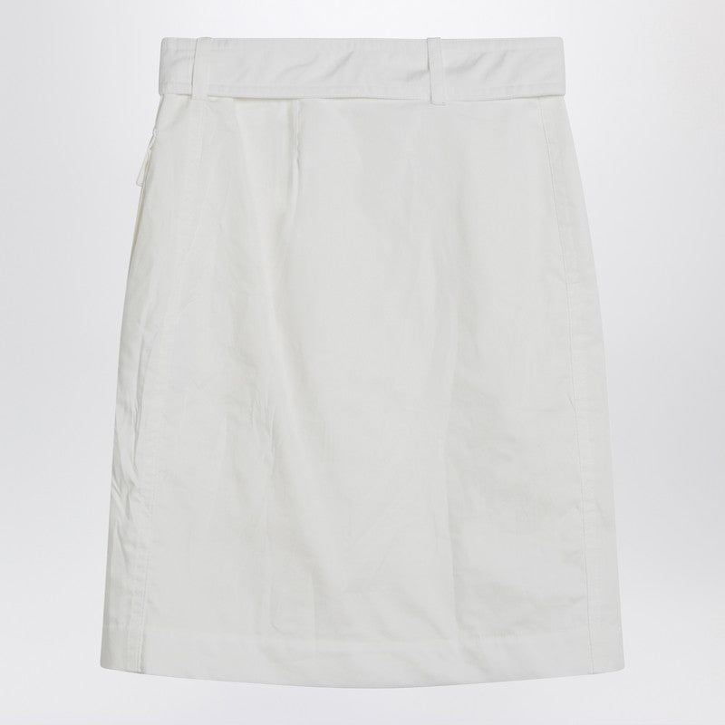 Ferragamo White Wrap Skirt In Cotton Blend