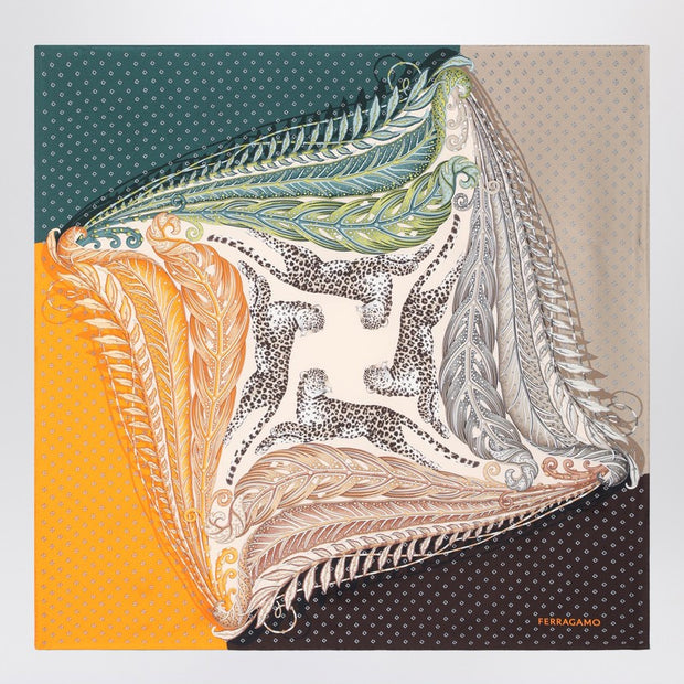 Ferragamo Silk Scarf Madras Print