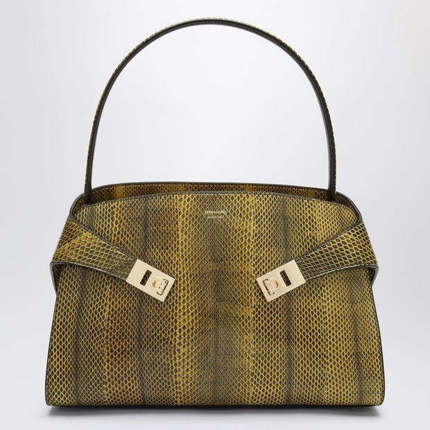 Ferragamo Hug Soft M Bag In Ginger/dark Brown