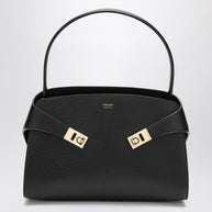 Ferragamo Black/ Brown Leather Hug M Handbag