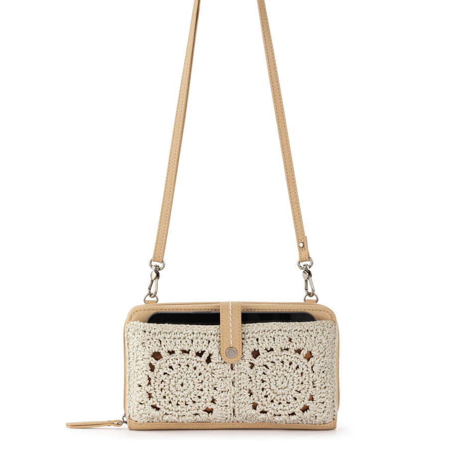 The Sak Iris Smartphone Wallet - Hand Crochet - Natural Medallion