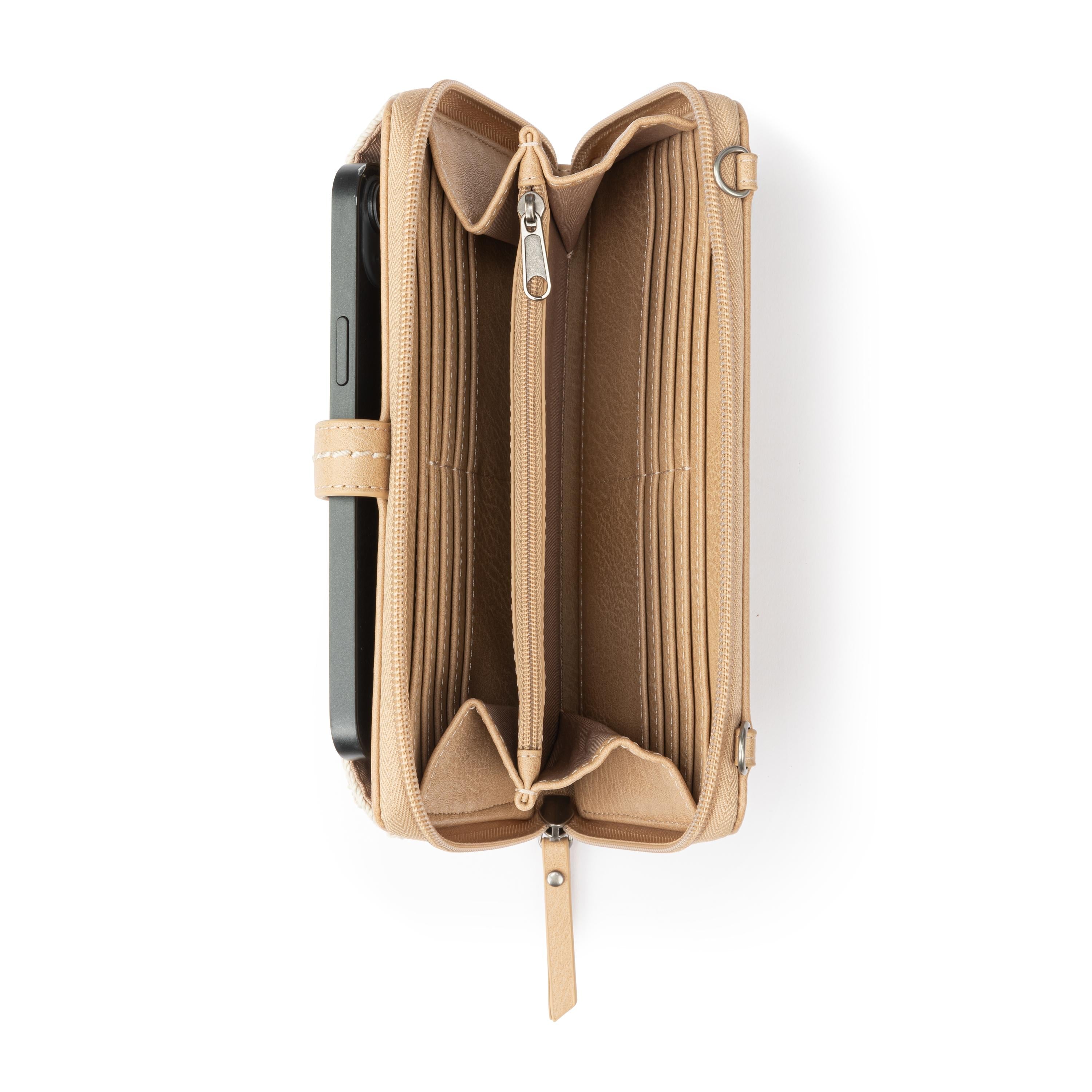 The Sak Iris Smartphone Wallet - Hand Crochet - Ecru Multi Beads