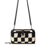 The Sak Iris Smartphone Wallet - Hand Crochet - Black Check