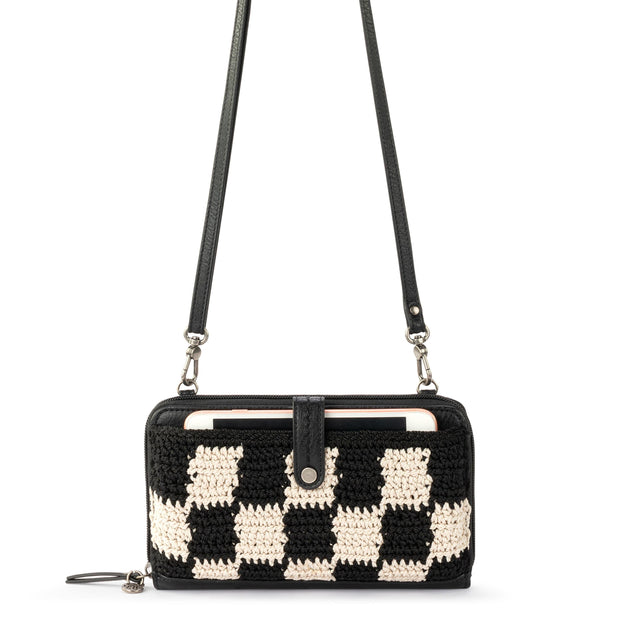 Iris Smartphone Wallet - Hand Crochet - Black Check