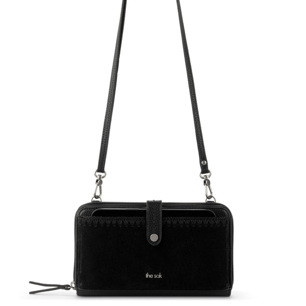 Iris Smartphone Wallet - Leather - Black Suede Block