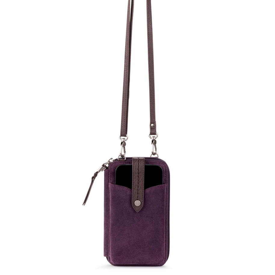 Silverlake Smartphone Wallet - Leather - Aubergine Suede