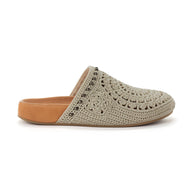 The Sak Bolinas Clog - Hand Crochet - Natural Grey Medallion