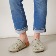 The Sak Bolinas Clog - Hand Crochet - Natural Grey Medallion