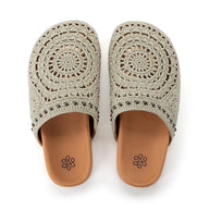 The Sak Bolinas Clog - Hand Crochet - Natural Grey Medallion