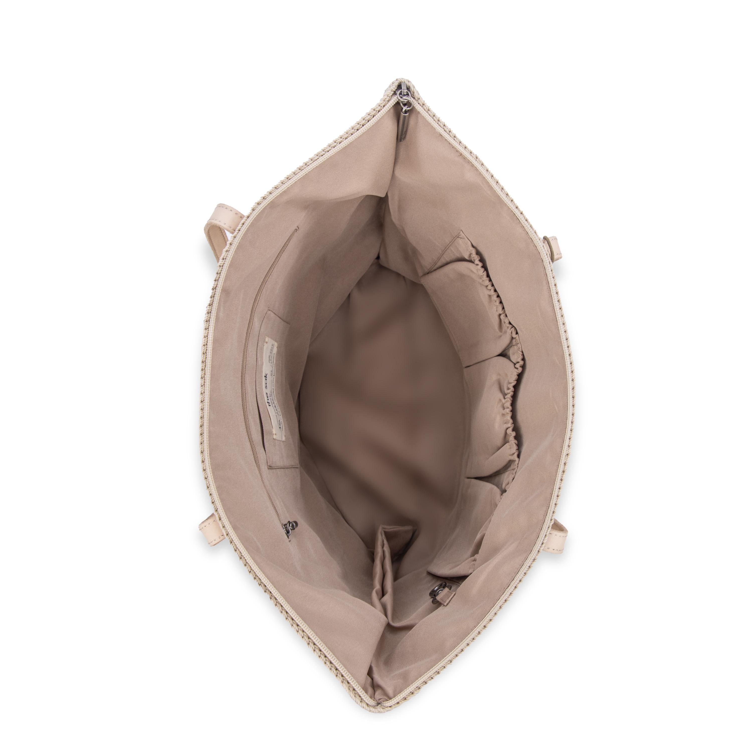 The Sak Faye Large Tote - Hand Crochet - Ecru Multi Beads