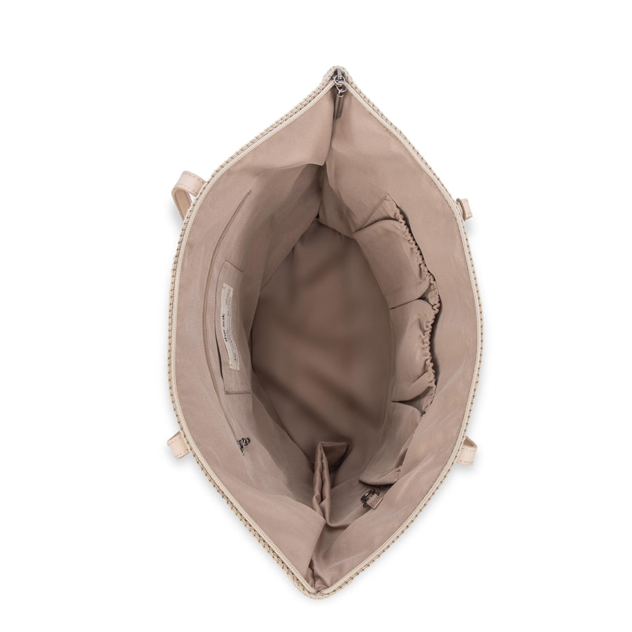 The Sak Faye Large Tote - Hand Crochet - Ecru Multi Beads