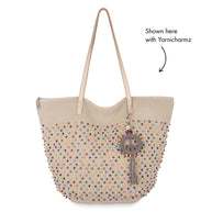 The Sak Faye Large Tote - Hand Crochet - Ecru Multi Beads