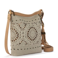 The Sak Lucia Crossbody - Hand Crochet - Natural Grey Medallion