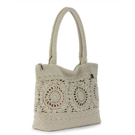 The Sak Crafted Classic Carryall - Hand Crochet - Natural Grey Medallion