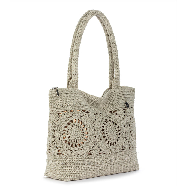 The Sak Crafted Classic Carryall - Hand Crochet - Natural Grey Medallion