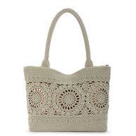 The Sak Crafted Classic Carryall - Hand Crochet - Natural Grey Medallion