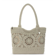 The Sak Crafted Classic Carryall - Hand Crochet - Natural Grey Medallion
