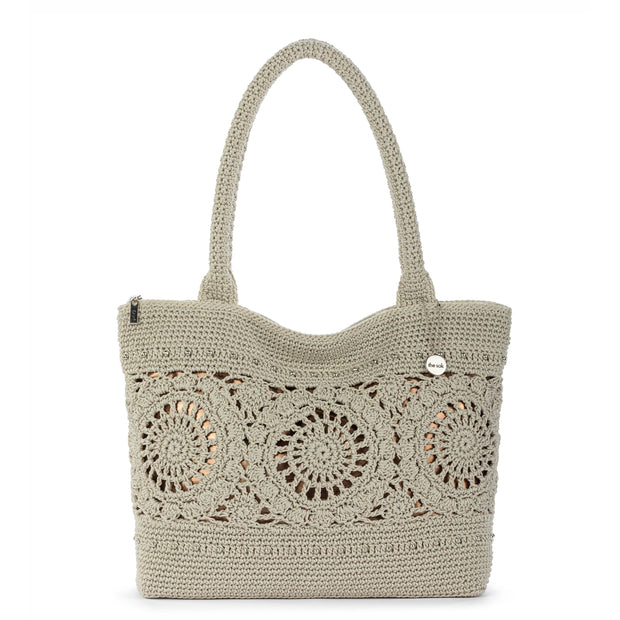 The Sak Crafted Classic Carryall - Hand Crochet - Natural Grey Medallion