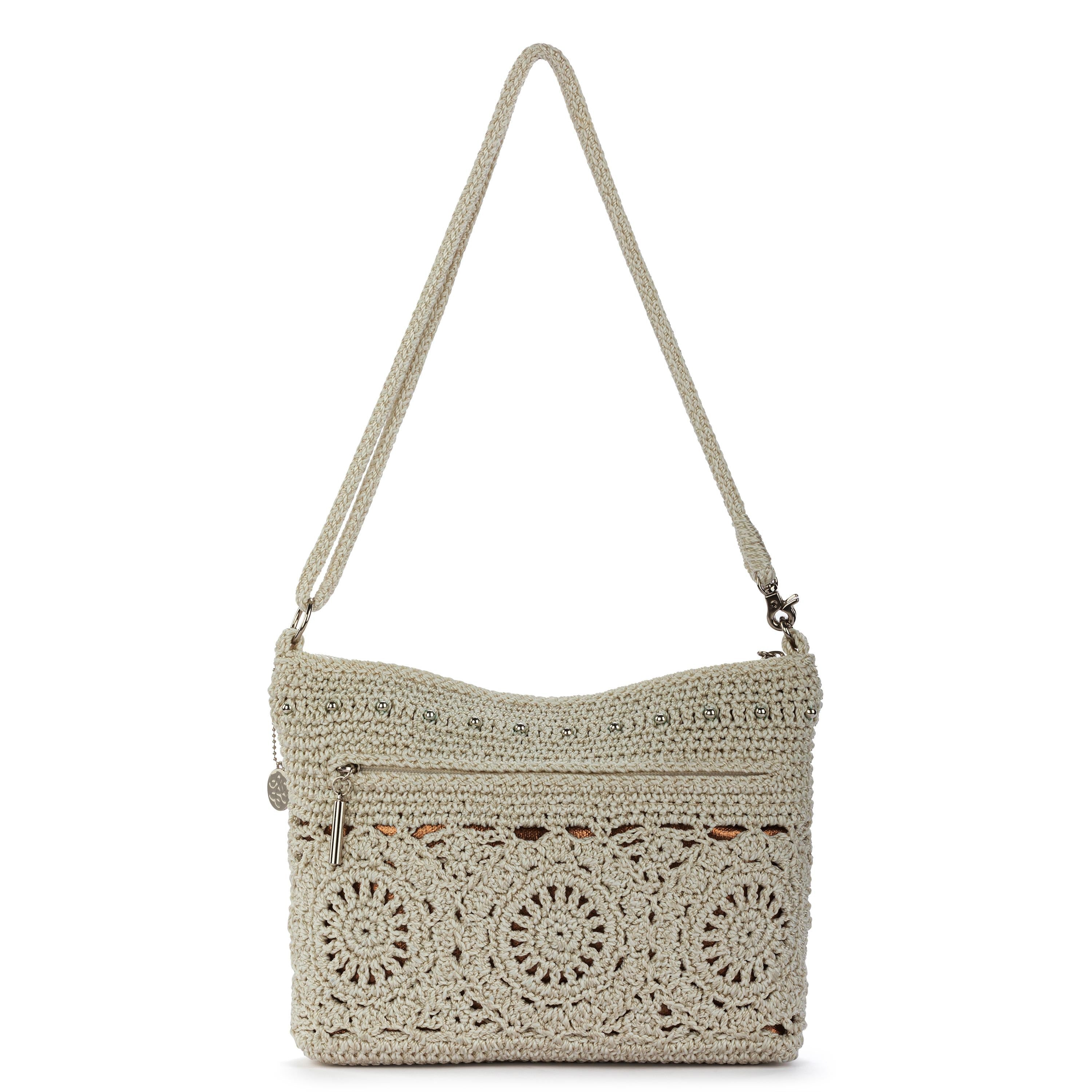 The Sak Lumi Crossbody - Hand Crochet - Natural Grey Medallion