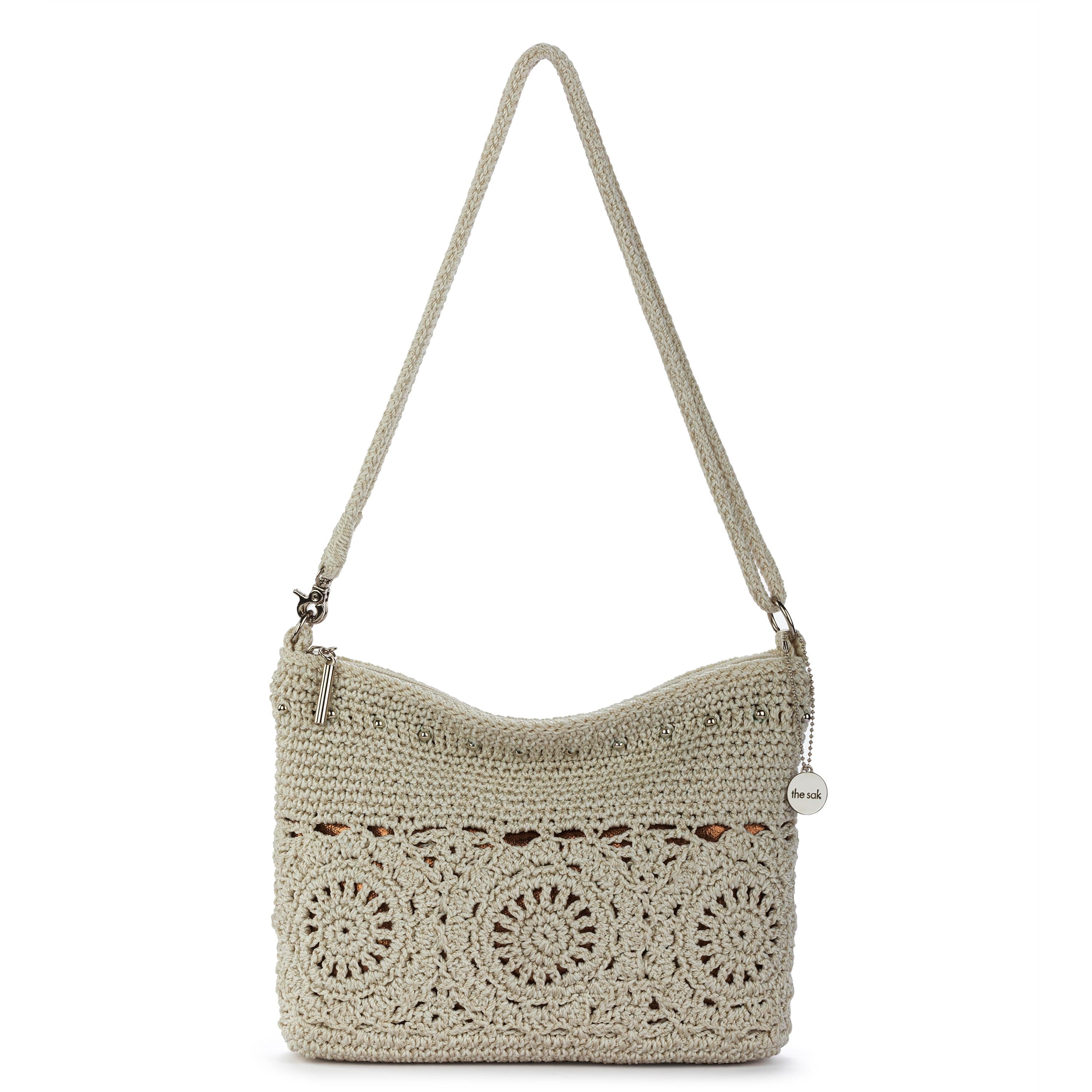 The Sak Lumi Crossbody - Hand Crochet - Natural Grey Medallion