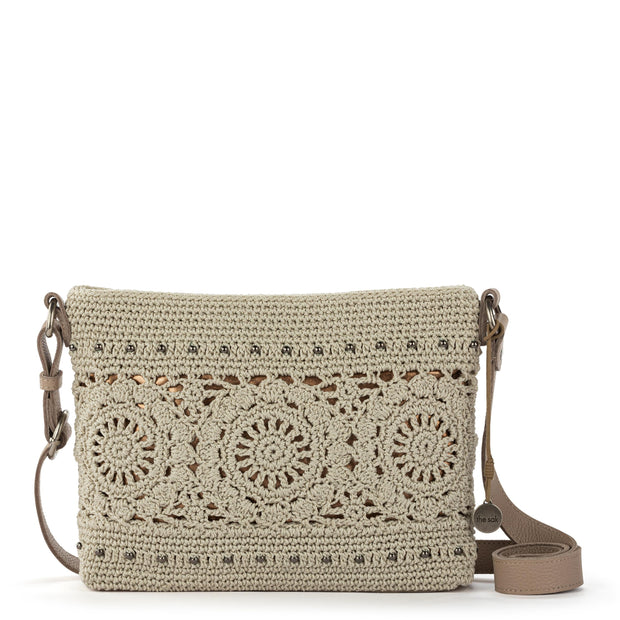 The Sak Melrose Crossbody - Hand Crochet - Natural Grey Medallion