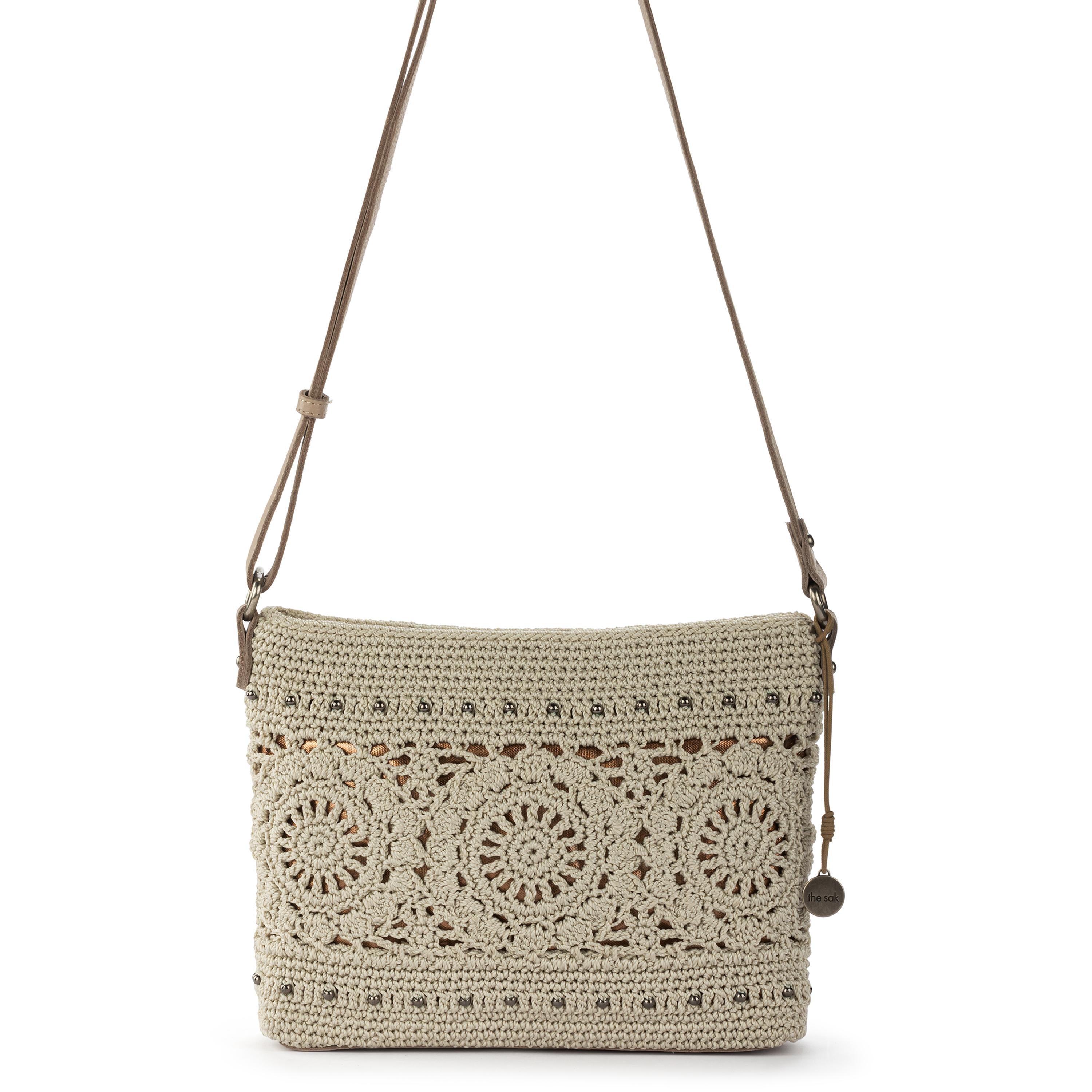The Sak Melrose Crossbody - Hand Crochet - Natural Grey Medallion