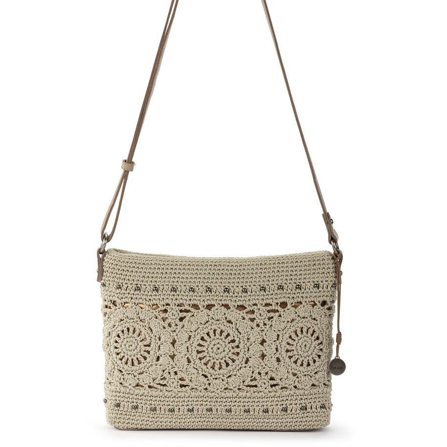 The Sak Melrose Crossbody - Hand Crochet - Natural Grey Medallion
