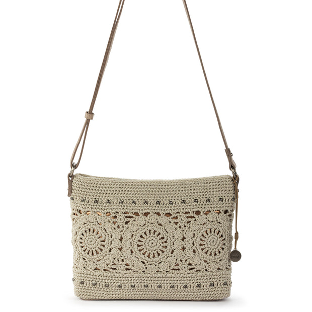 The Sak Melrose Crossbody - Hand Crochet - Natural Grey Medallion