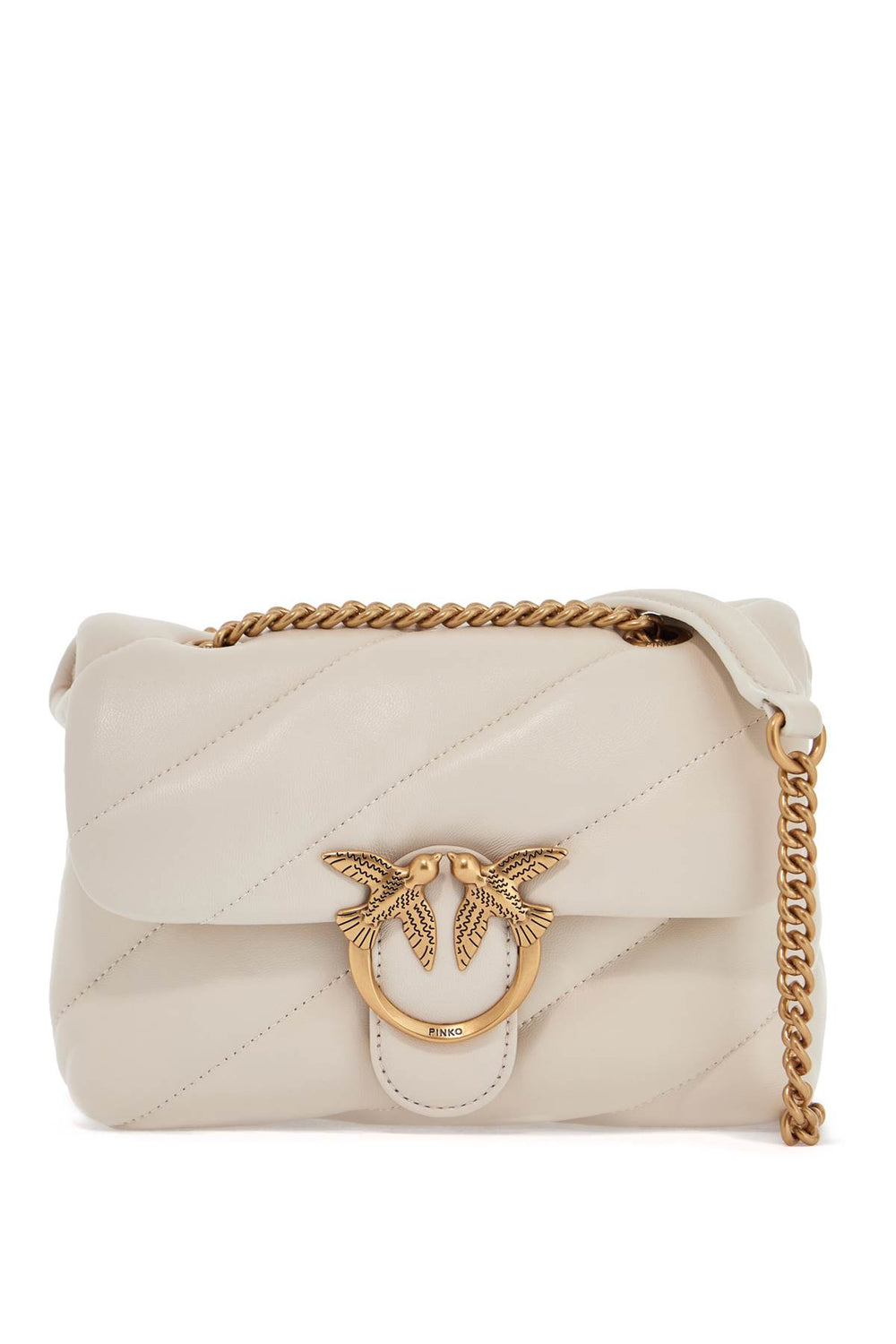 Pinko Mini Love Puff Quilted Bag With Chain Shoulder Strap