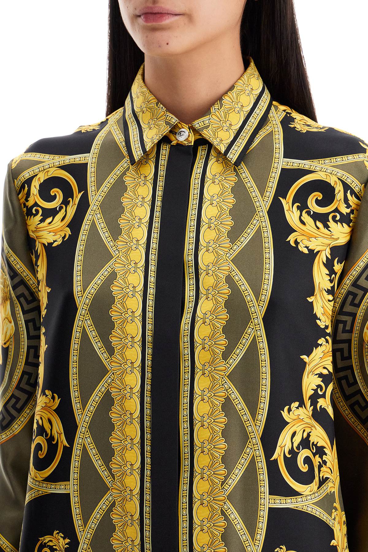 Versace Silk Shirt With La Coupe Des Dieux Print