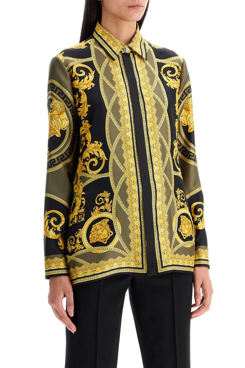 Versace Silk Shirt With La Coupe Des Dieux Print