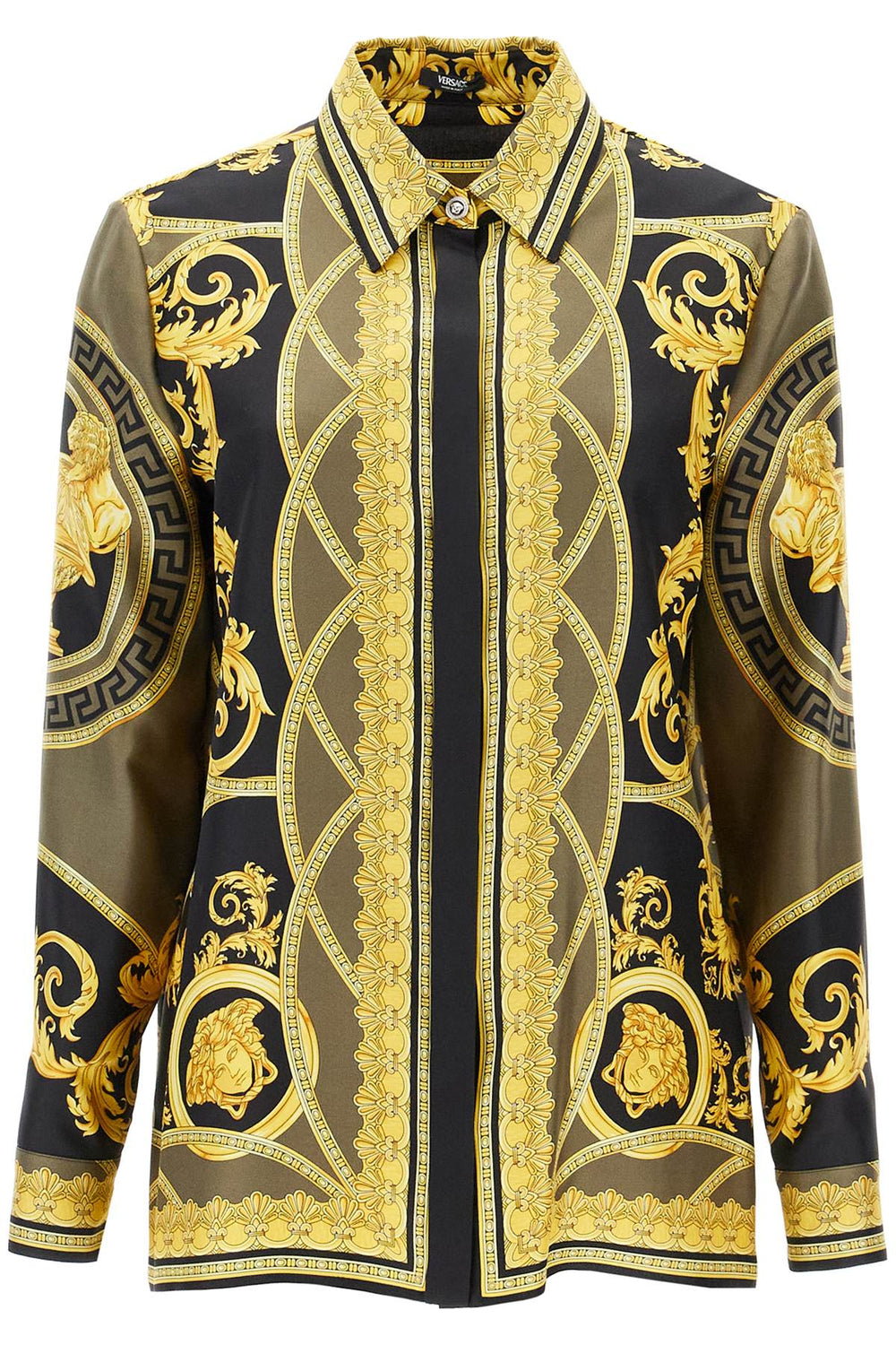 Versace Silk Shirt With La Coupe Des Dieux Print