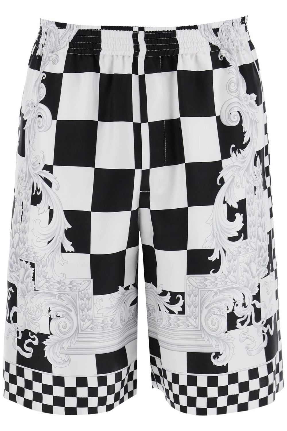 Versace Printed Silk Bermuda Shorts