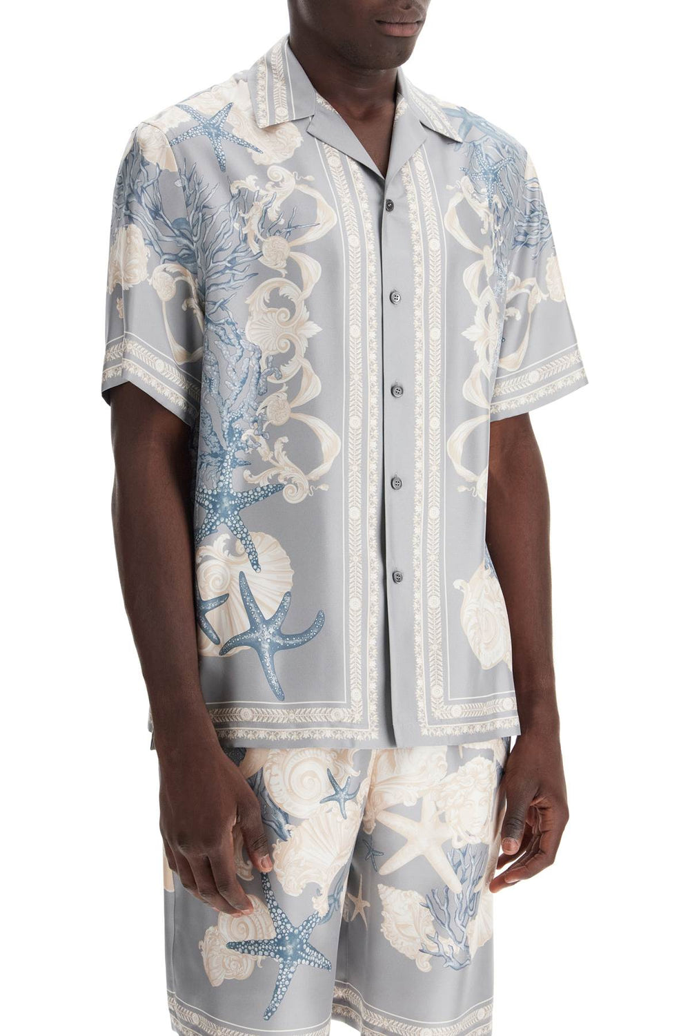 Versace Baroque Printed Silk Bowling Shirt