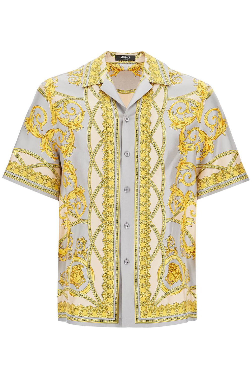 Versace Printed Silk Bowling Shirt