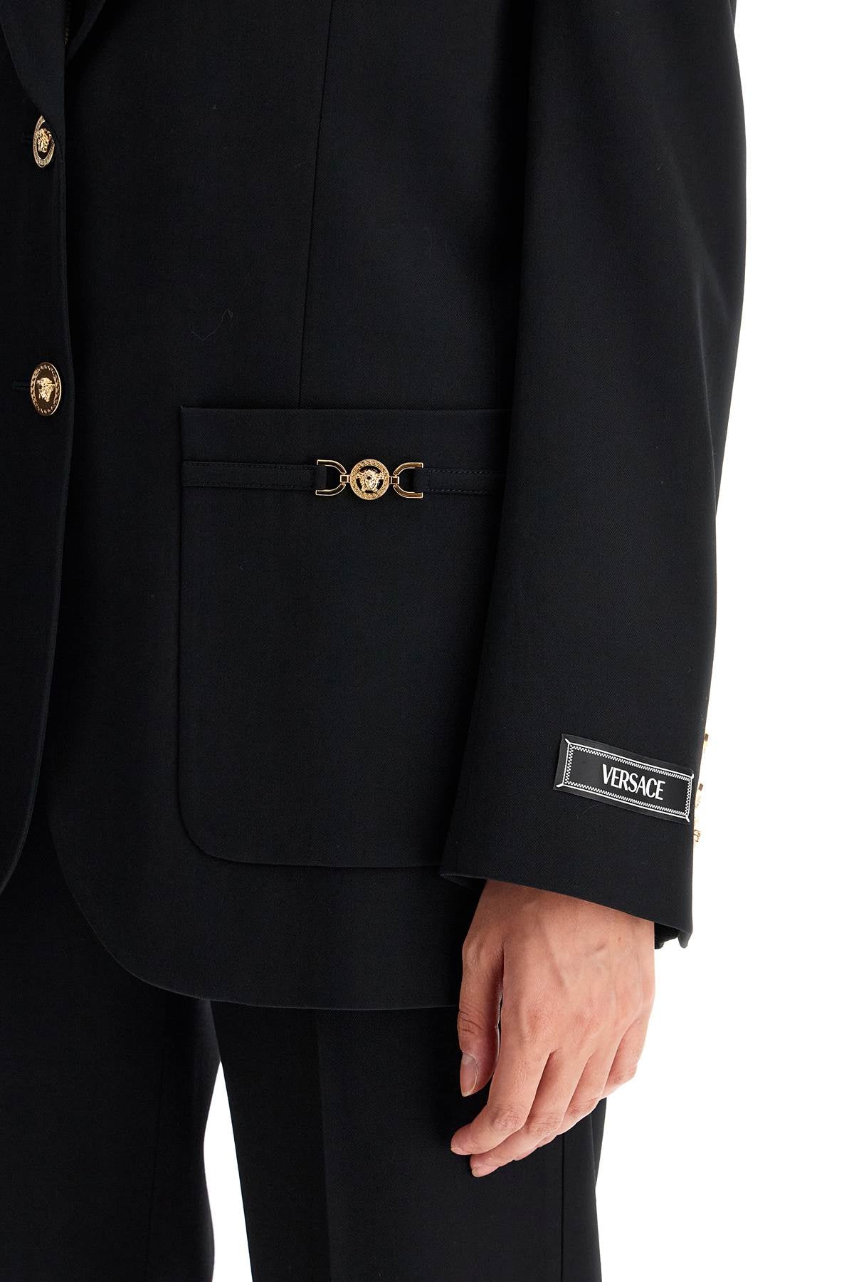 Versace Single-Breasted Stretch Wool Blazer