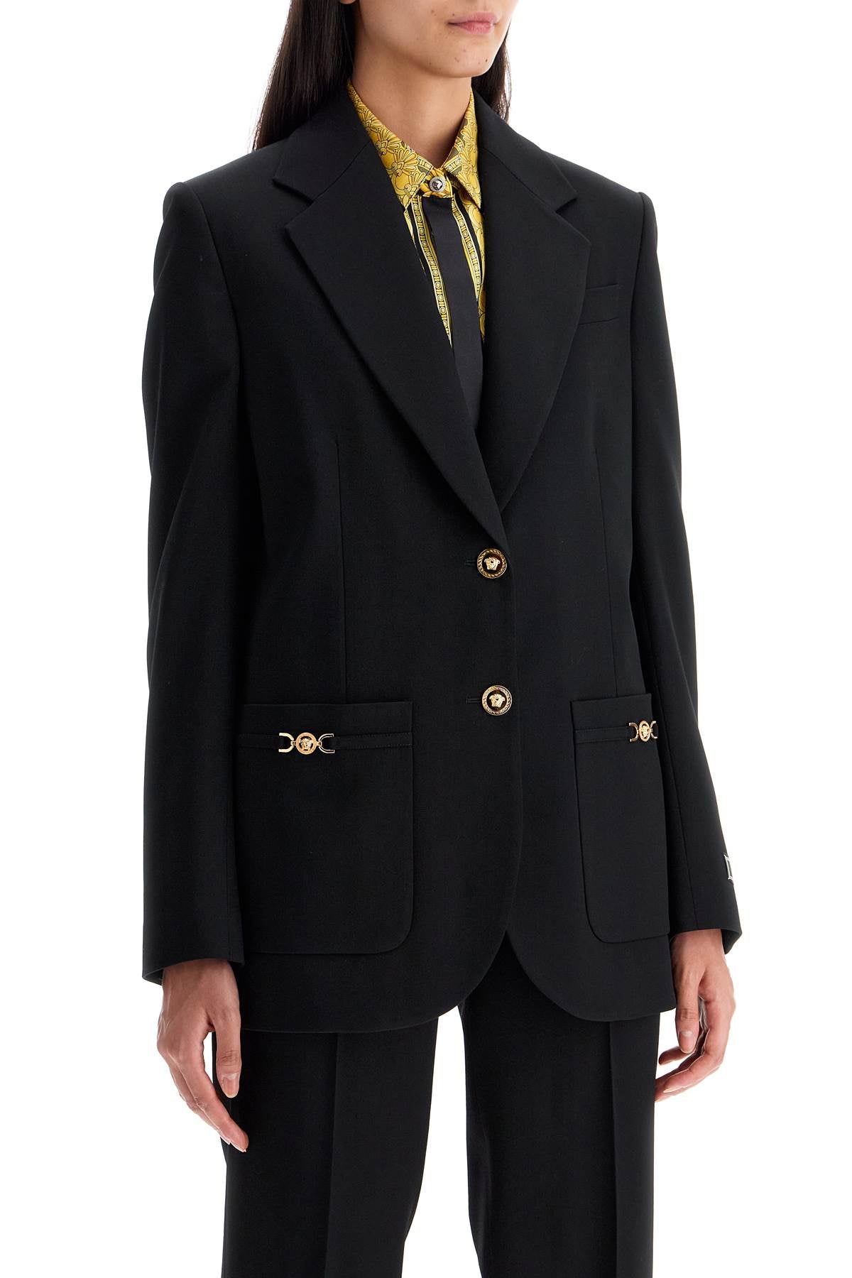 Versace Single-Breasted Stretch Wool Blazer